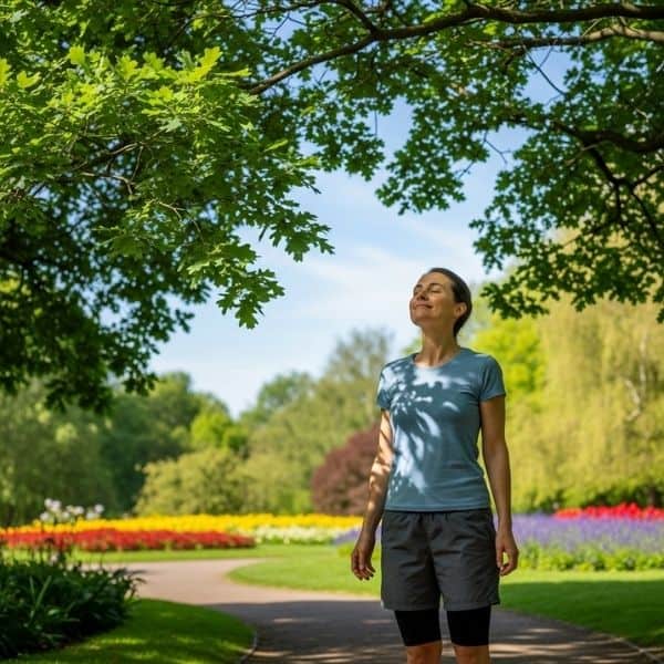 a person enjoying fresh air in a park