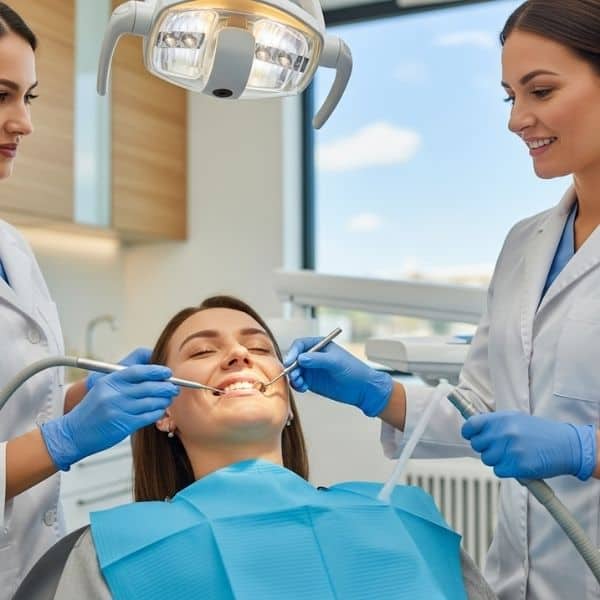 a calm and relaxed patient during a dental procedure