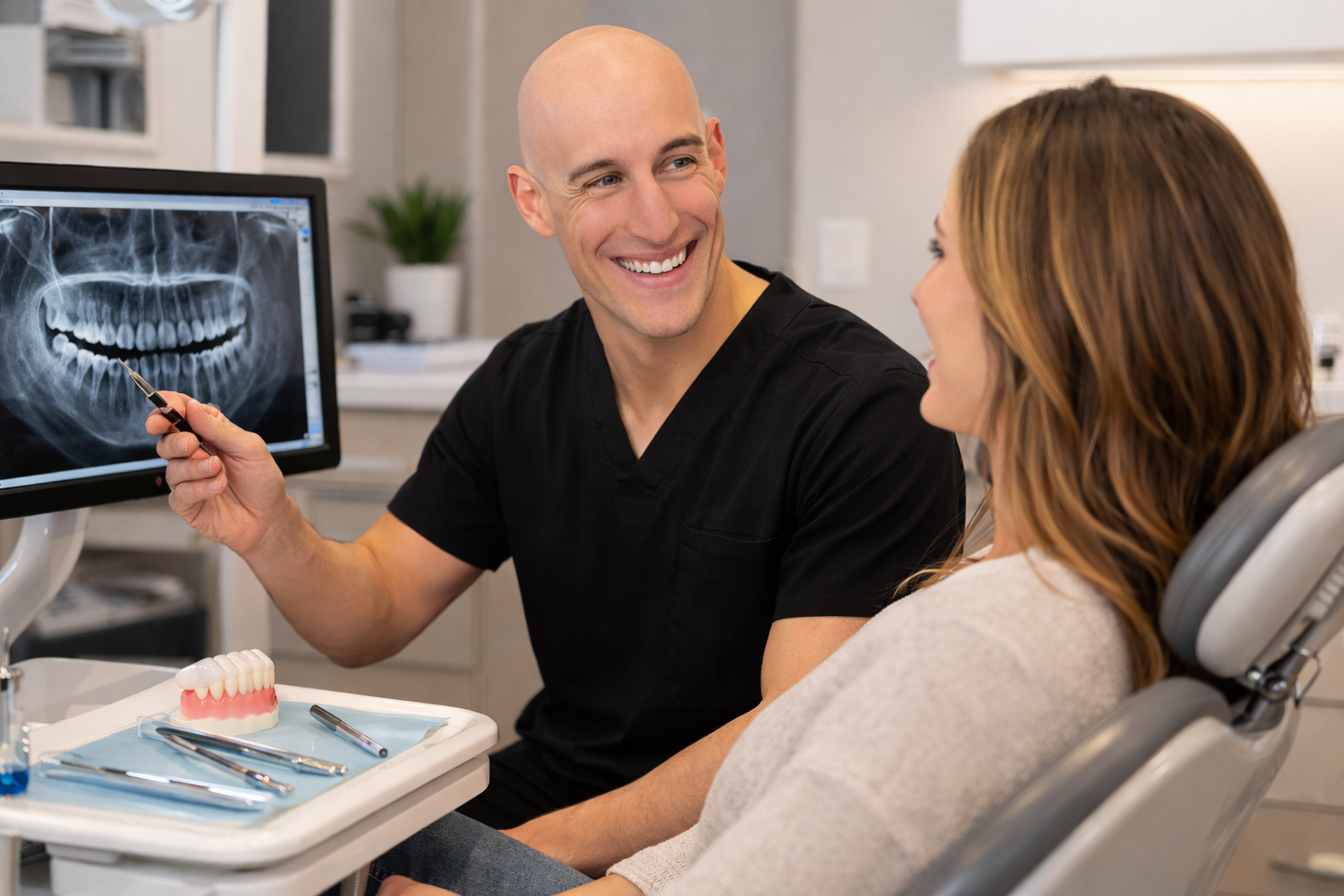 Dr. Parsons diagnosing patient